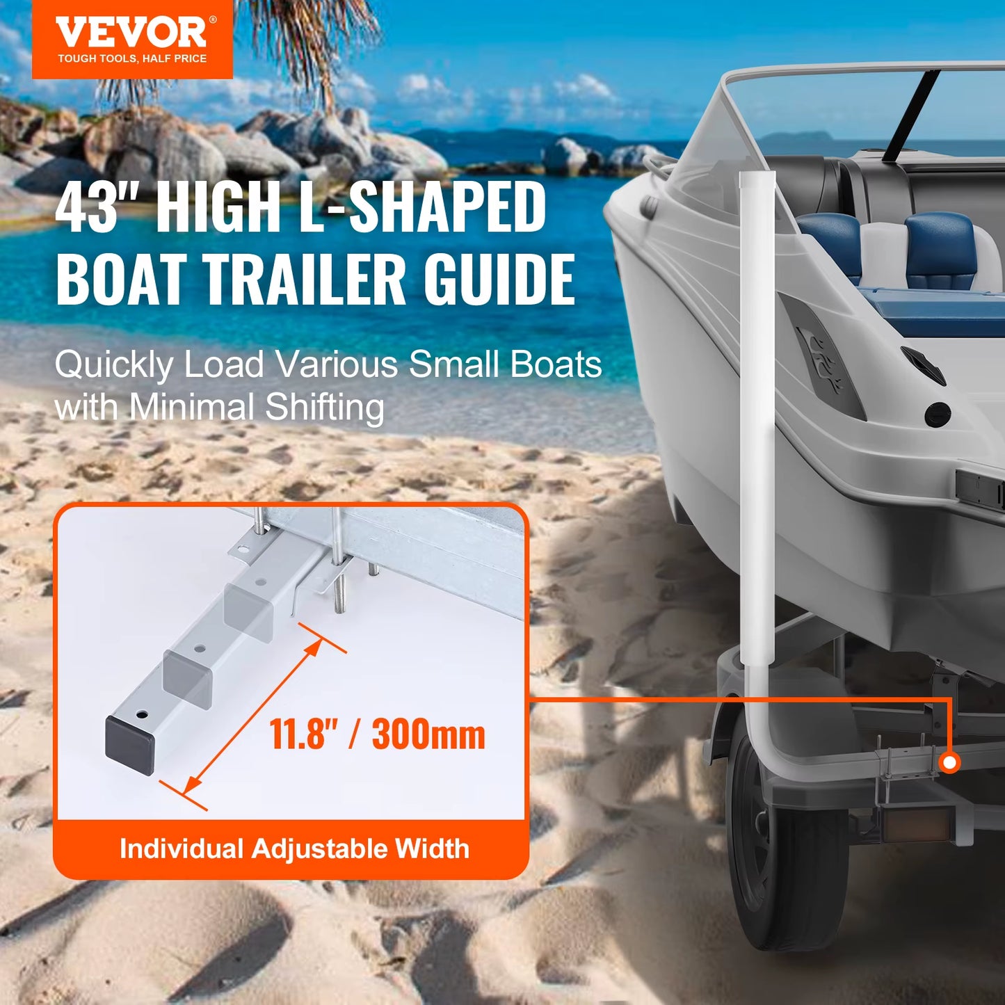 Succebuy Boat Trailer Guide 2PCS Rustproof Galvanized Steel Trailer Guide Ons Trailer Guides with PVC Pipes for Boat