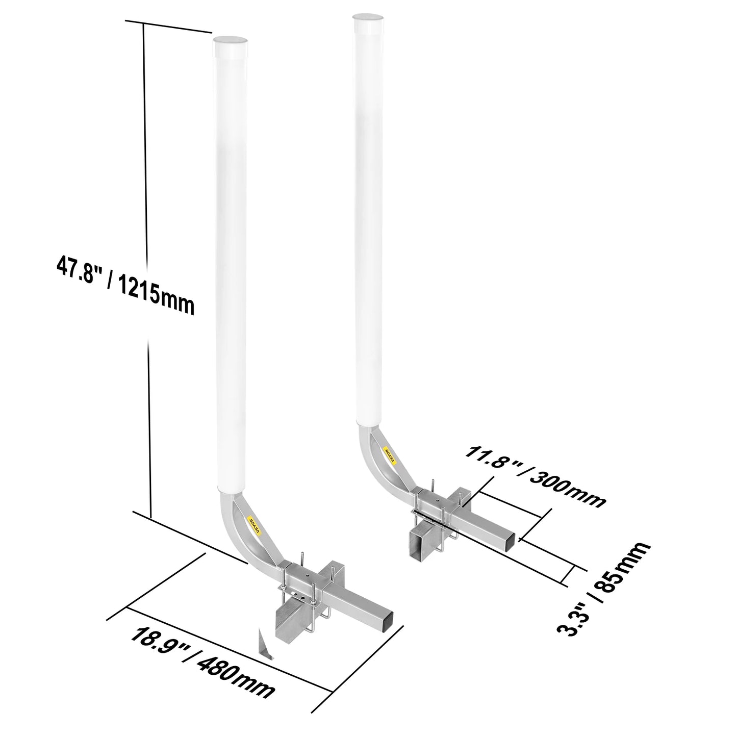 Succebuy Boat Trailer Guide 2PCS Rustproof Galvanized Steel Trailer Guide Ons Trailer Guides with PVC Pipes for Boat