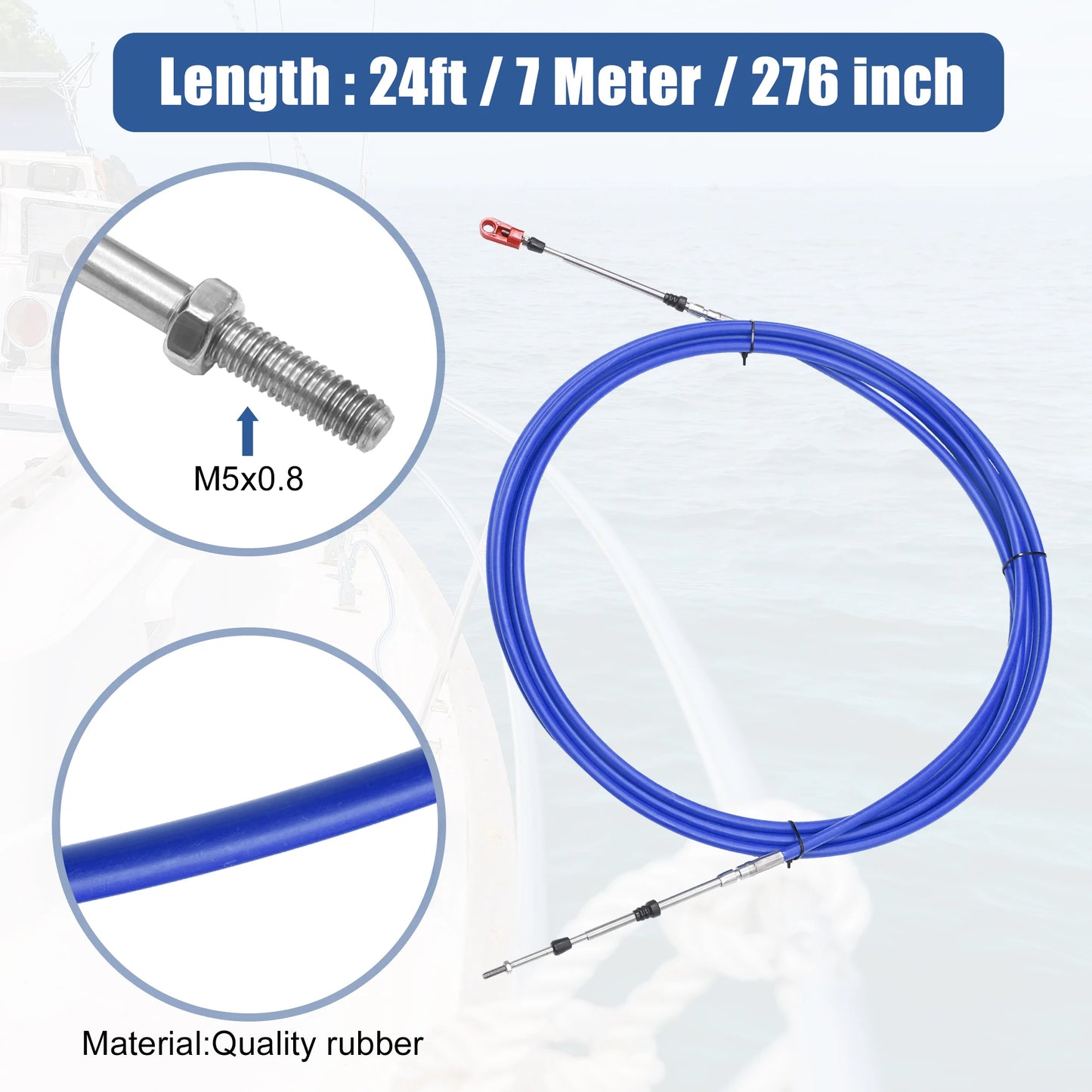Motoforti 1-2pcs 10ft -24ft Marine Type 3300/33C Throttle Shift Remote Control Box Cable w/ Clevis for Yamaha Outboard Engine