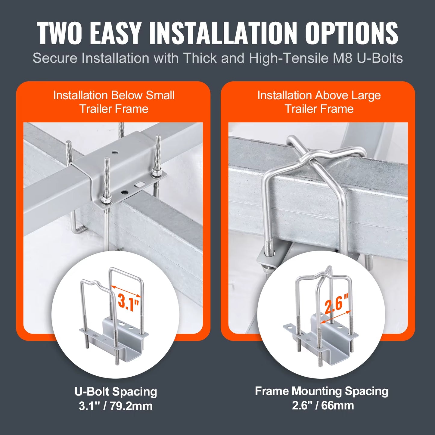 Succebuy Boat Trailer Guide 2PCS Rustproof Galvanized Steel Trailer Guide Ons Trailer Guides with PVC Pipes for Boat