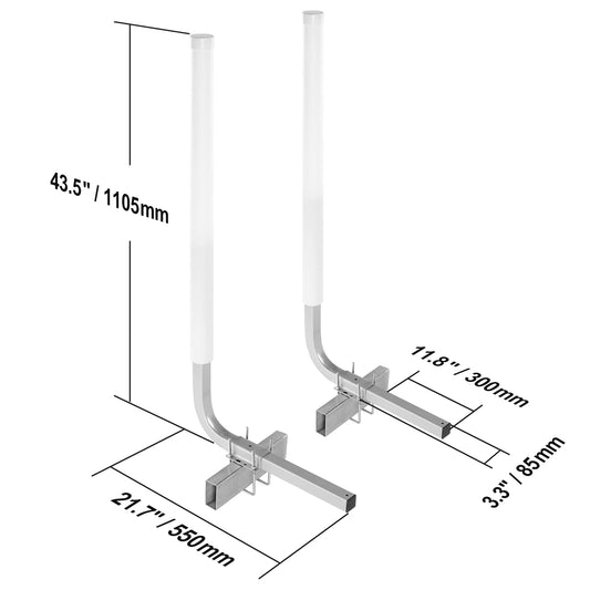 Succebuy Boat Trailer Guide 2PCS Rustproof Galvanized Steel Trailer Guide Ons Trailer Guides with PVC Pipes for Boat