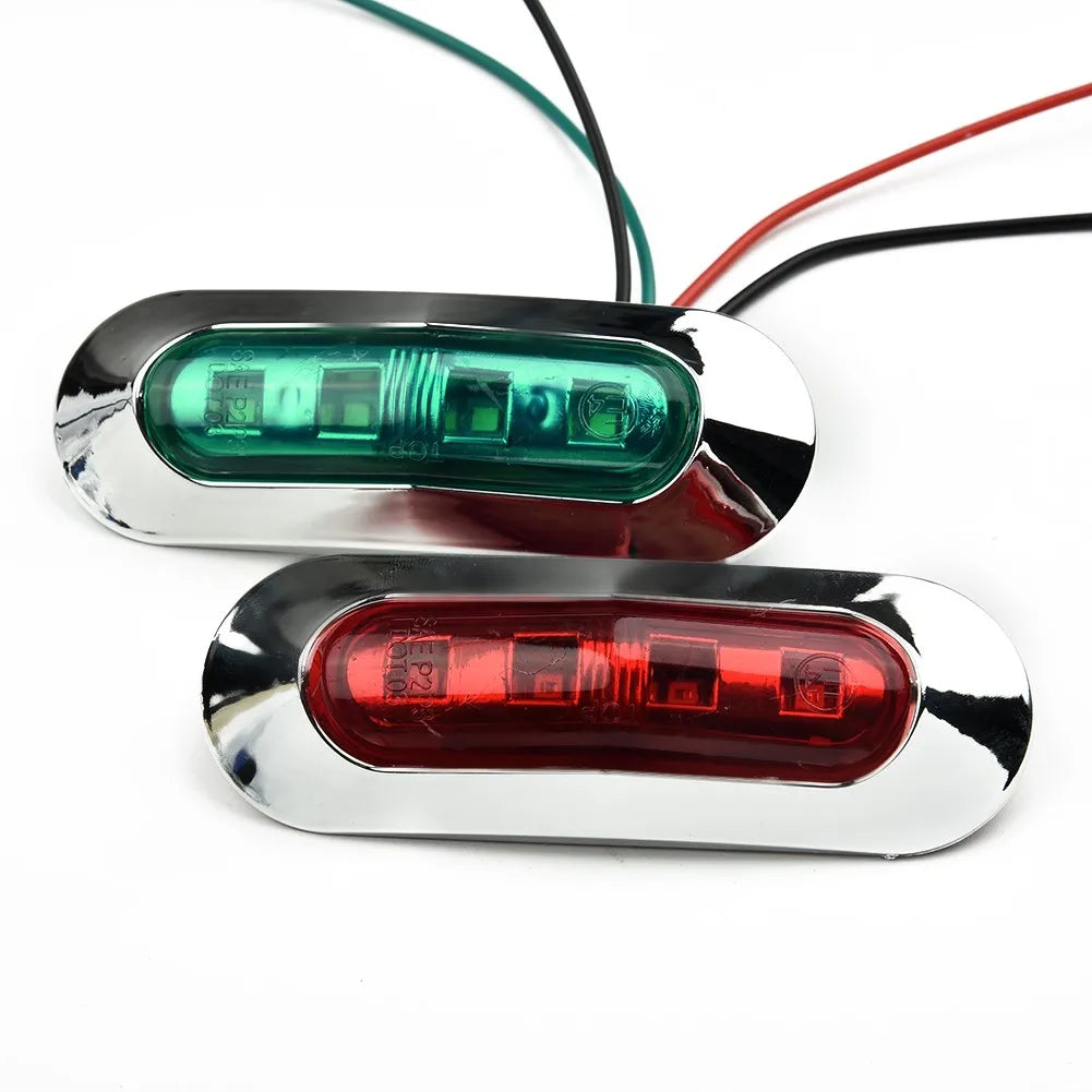 2X Red Green LED Boats Navigation Light Deck Waterproof Bow Pontoon Light 12-24V 1000-3000K for Led Boats Navigation Light