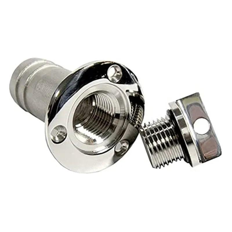 1" Boat Garboard Drain Plug Gas Fuel Deck Fill/Filler with Keyless Cap Boat Accessories