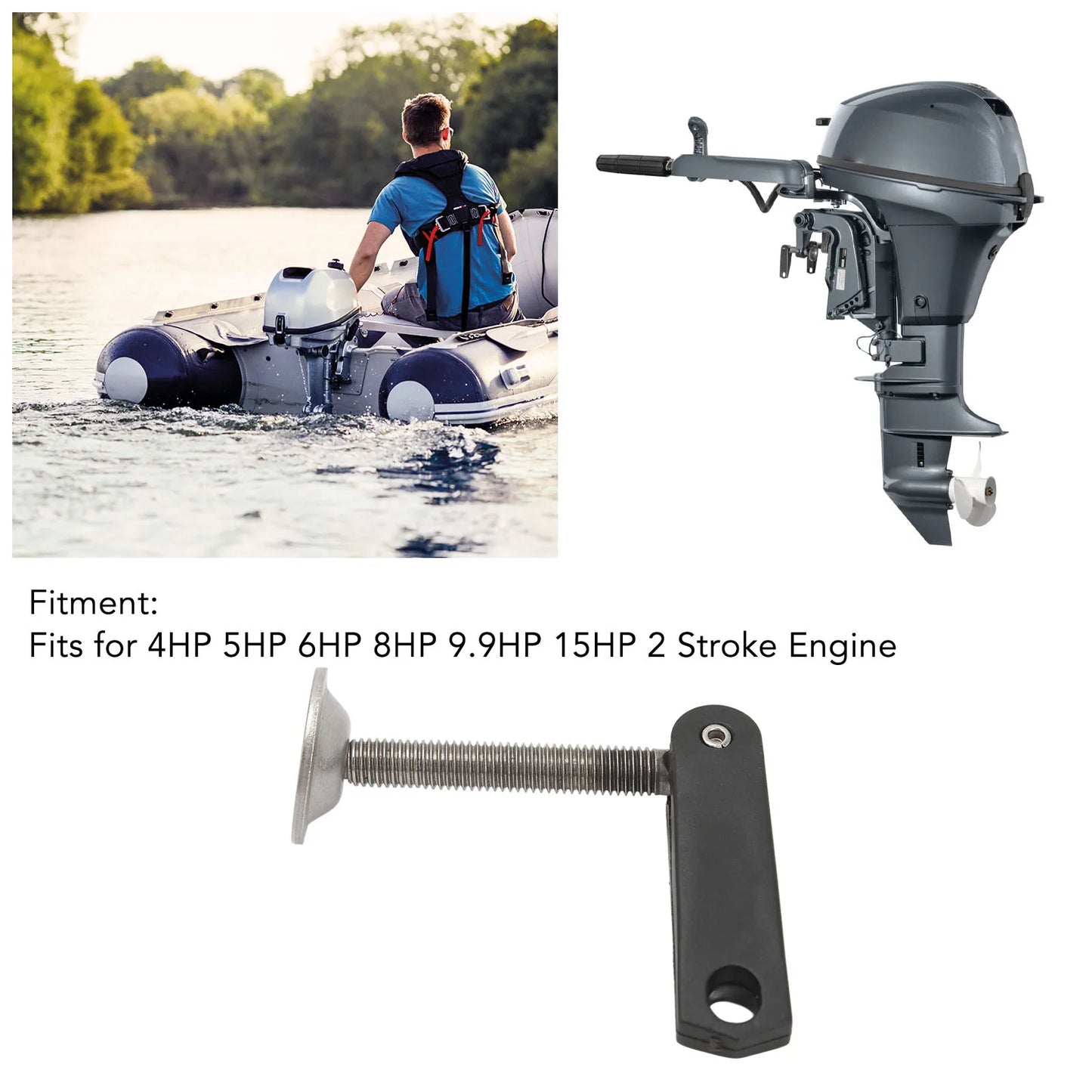 Outboard Motor Transom Clamp Handle With Screw 6E0 43118 00 Fit For 4HP 5HP 6HP 8HP 9.9HP 15HP 2 Stroke Engine