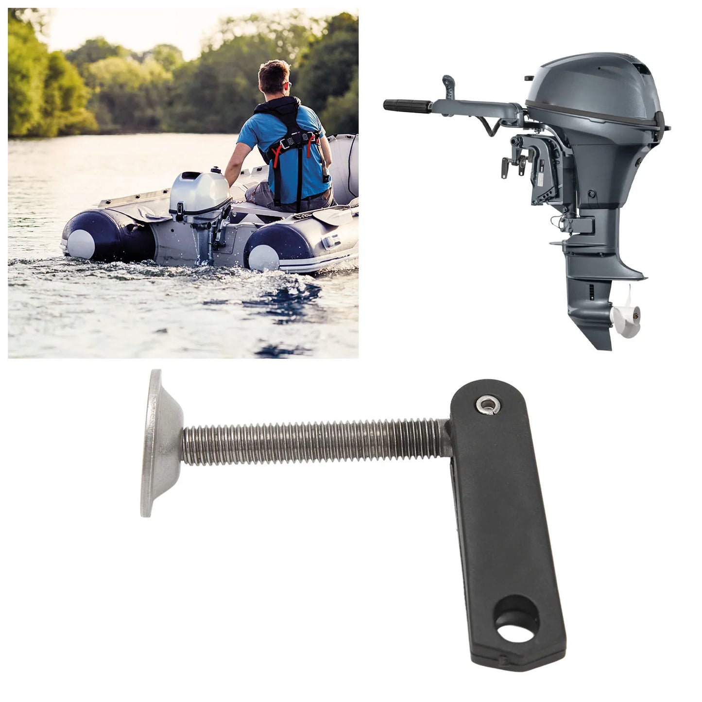 Outboard Motor Transom Clamp Handle With Screw 6E0 43118 00 Fit For 4HP 5HP 6HP 8HP 9.9HP 15HP 2 Stroke Engine