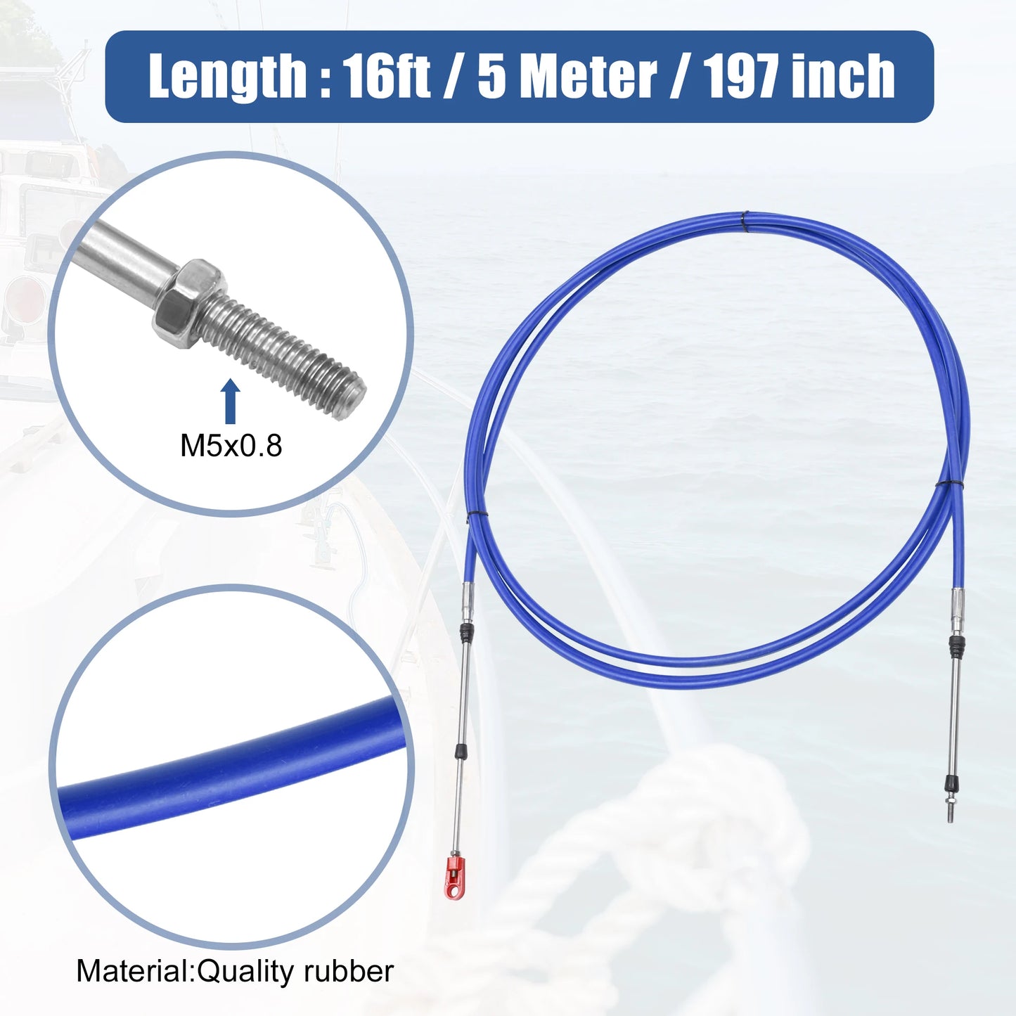 Motoforti 1-2pcs 10ft -24ft Marine Type 3300/33C Throttle Shift Remote Control Box Cable w/ Clevis for Yamaha Outboard Engine