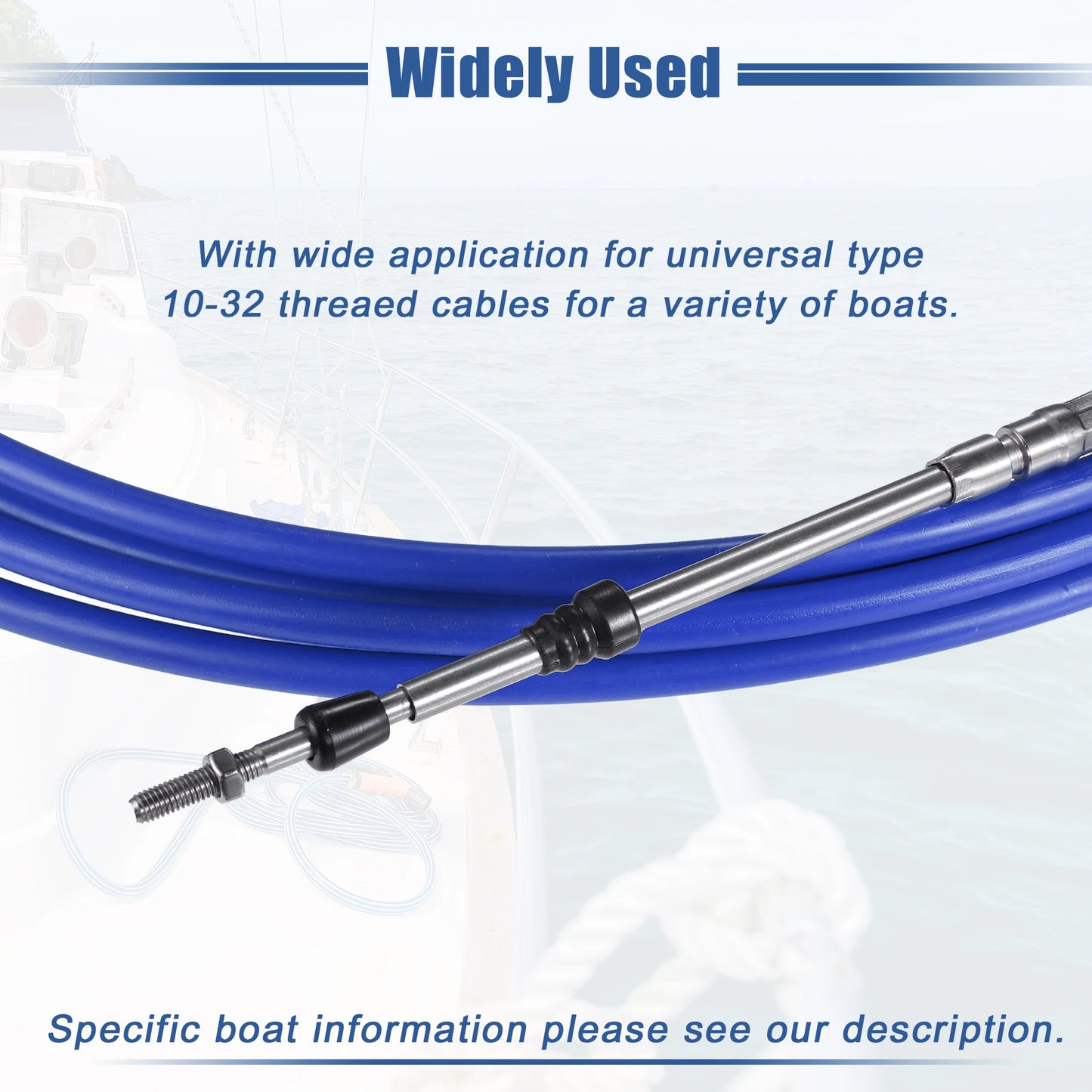 Motoforti 1-2pcs 10ft -24ft Marine Type 3300/33C Throttle Shift Remote Control Box Cable w/ Clevis for Yamaha Outboard Engine