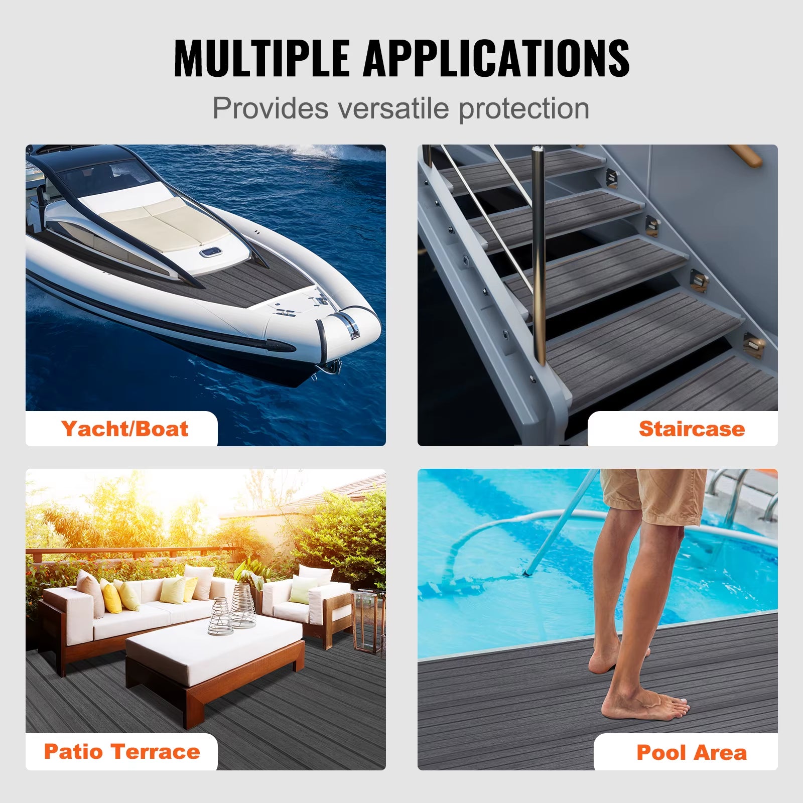Boat Flooringeva Foam Boat Decking 94.5X17.7 Inch Non-Slip Self-Adhesive Flooring for Boats Yacht Pontoon Kayak Decking