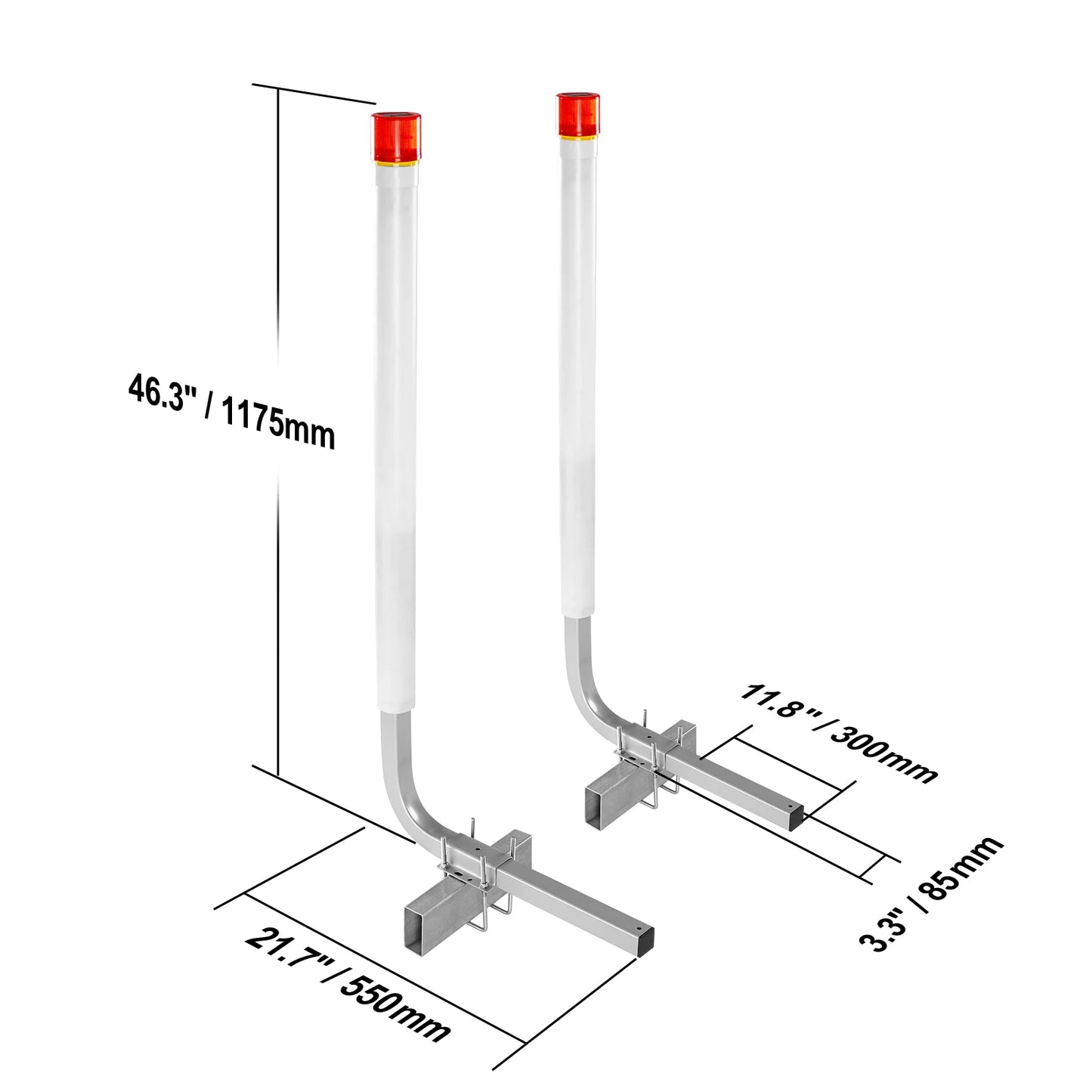 Succebuy Boat Trailer Guide 2PCS Rustproof Galvanized Steel Trailer Guide Ons Trailer Guides with PVC Pipes for Boat