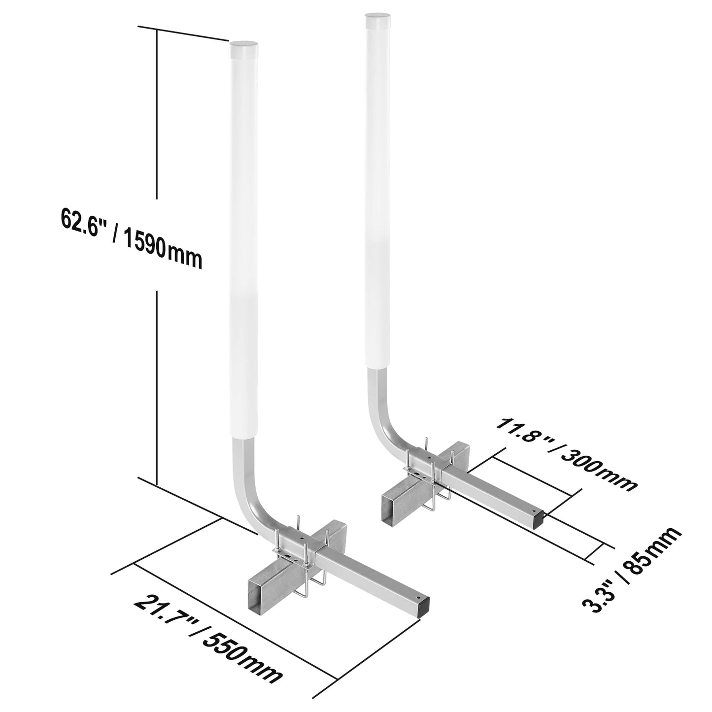 Succebuy Boat Trailer Guide 2PCS Rustproof Galvanized Steel Trailer Guide Ons Trailer Guides with PVC Pipes for Boat